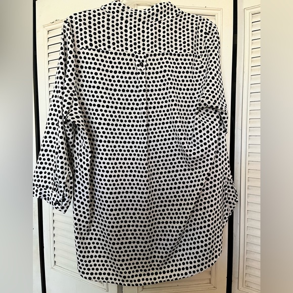 Antilia Femme Polka Dot Button Down Blouse - Picture 6 of 7